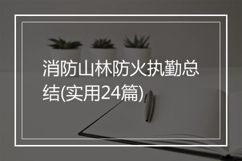 消防山林防火执勤总结(实用24篇)