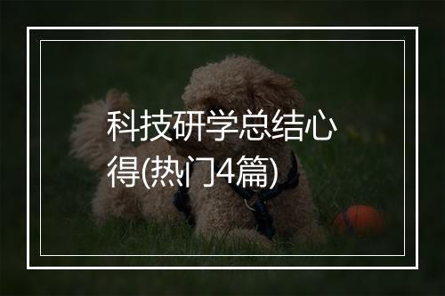 科技研学总结心得(热门4篇)