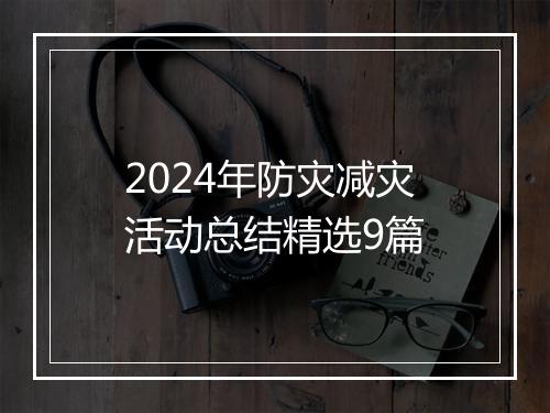 2024年防灾减灾活动总结精选9篇