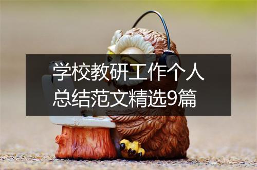 学校教研工作个人总结范文精选9篇
