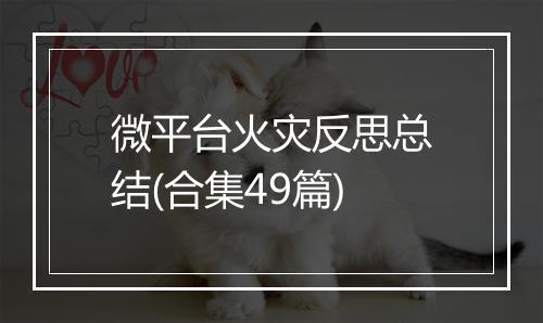 微平台火灾反思总结(合集49篇)