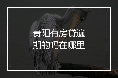 贵阳有房贷逾期的吗在哪里