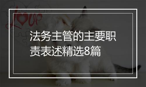 法务主管的主要职责表述精选8篇