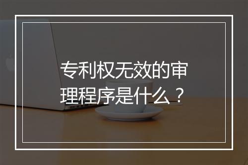 专利权无效的审理程序是什么？