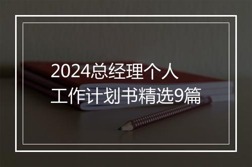 2024总经理个人工作计划书精选9篇