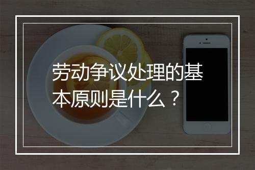 劳动争议处理的基本原则是什么？