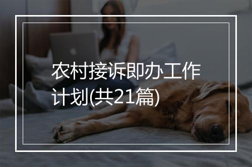 农村接诉即办工作计划(共21篇)