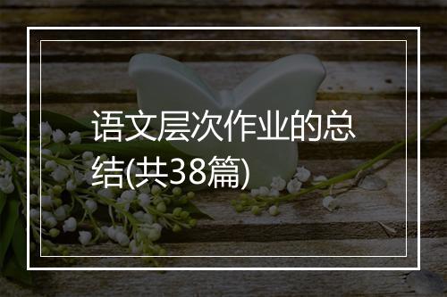 语文层次作业的总结(共38篇)