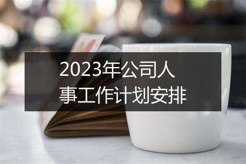 2023年公司人事工作计划安排