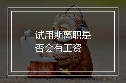 试用期离职是否会有工资