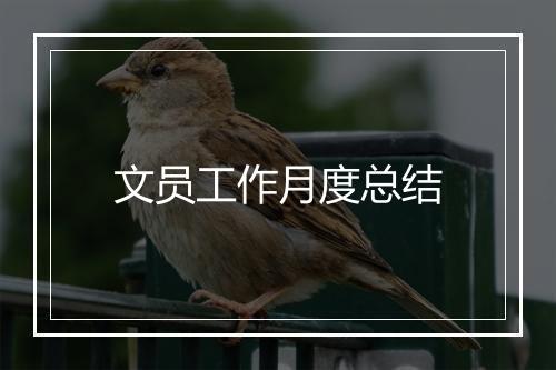 文员工作月度总结