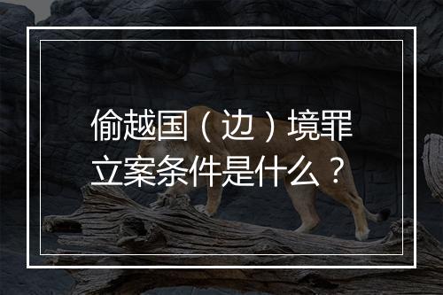 偷越国（边）境罪立案条件是什么？