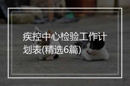 疾控中心检验工作计划表(精选6篇)