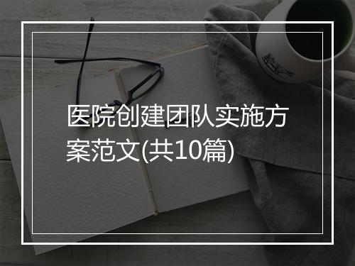 医院创建团队实施方案范文(共10篇)