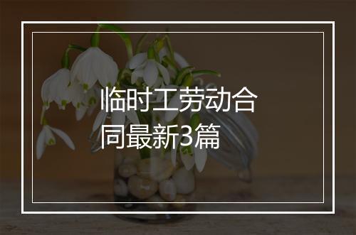 临时工劳动合同最新3篇