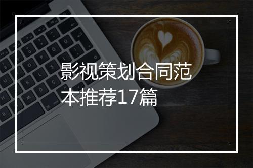 影视策划合同范本推荐17篇