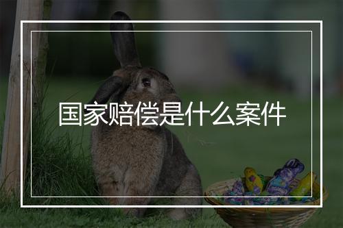 国家赔偿是什么案件