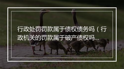 行政处罚罚款属于债权债务吗（行政机关的罚款属于破产债权吗）