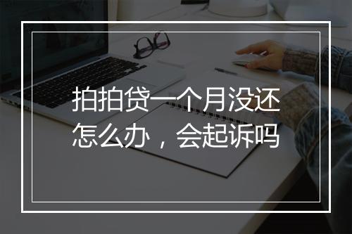 拍拍贷一个月没还怎么办，会起诉吗