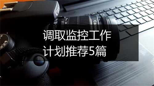 调取监控工作计划推荐5篇