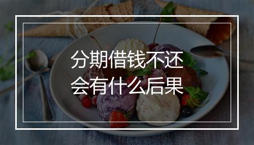 分期借钱不还会有什么后果