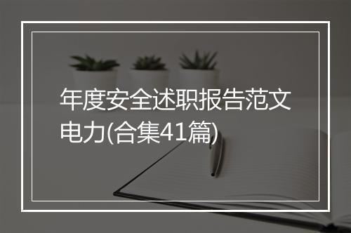年度安全述职报告范文电力(合集41篇)