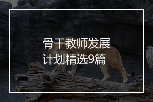 骨干教师发展计划精选9篇