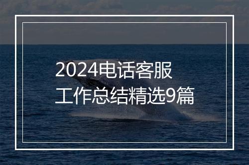 2024电话客服工作总结精选9篇