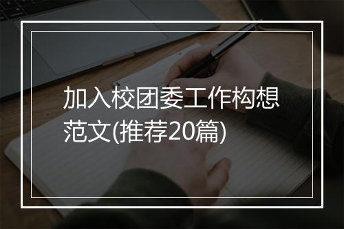 加入校团委工作构想范文(推荐20篇)