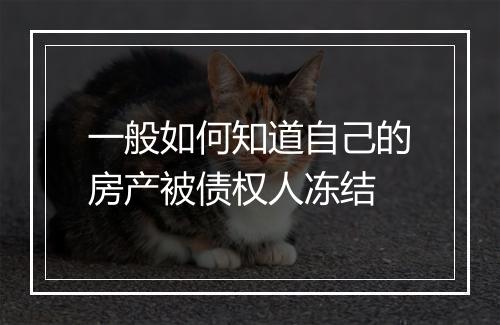 一般如何知道自己的房产被债权人冻结