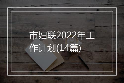市妇联2022年工作计划(14篇)