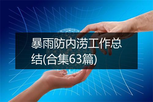 暴雨防内涝工作总结(合集63篇)