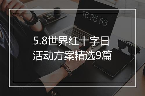 5.8世界红十字日活动方案精选9篇