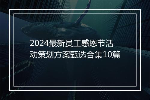 2024最新员工感恩节活动策划方案甄选合集10篇