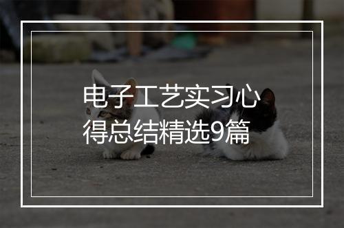 电子工艺实习心得总结精选9篇