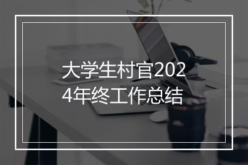 大学生村官2024年终工作总结