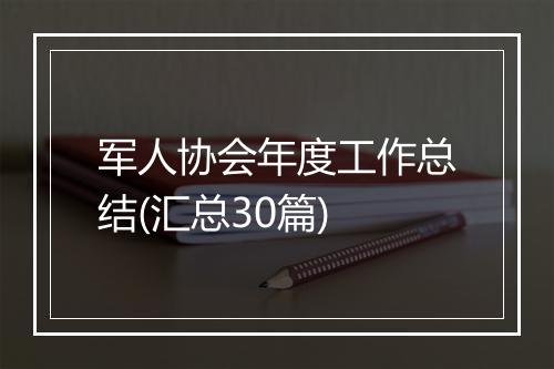 军人协会年度工作总结(汇总30篇)