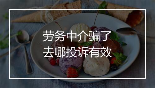 劳务中介骗了去哪投诉有效