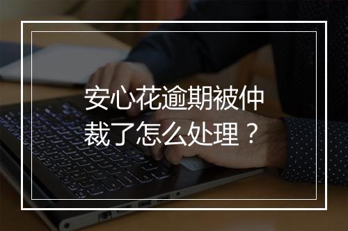 安心花逾期被仲裁了怎么处理？