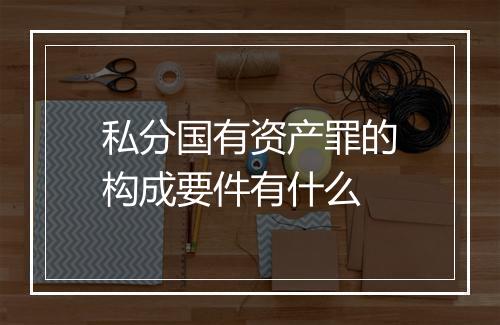 私分国有资产罪的构成要件有什么