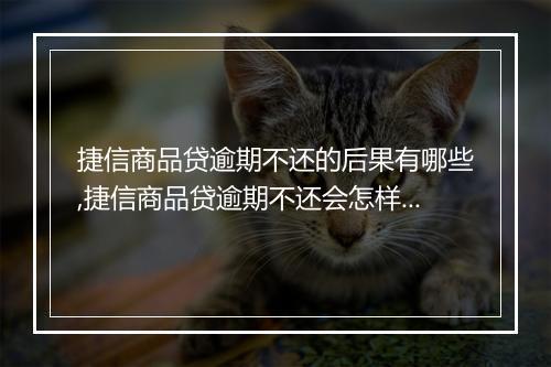 捷信商品贷逾期不还的后果有哪些,捷信商品贷逾期不还会怎样处理