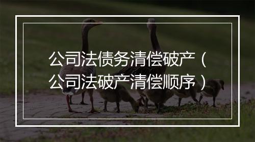 公司法债务清偿破产（公司法破产清偿顺序）