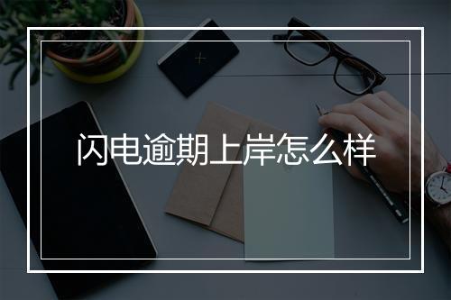 闪电逾期上岸怎么样