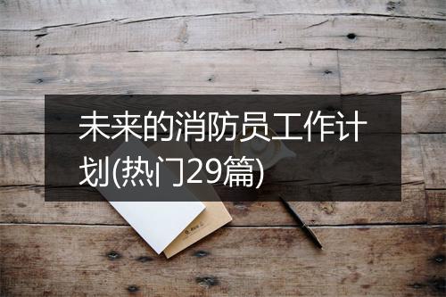 未来的消防员工作计划(热门29篇)