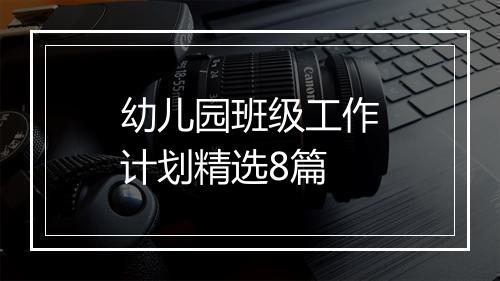 幼儿园班级工作计划精选8篇