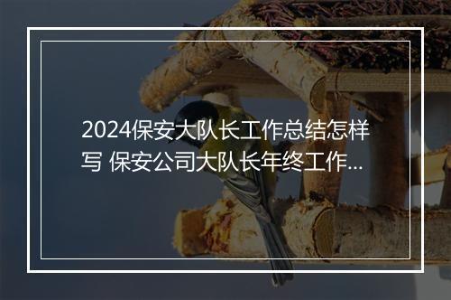 2024保安大队长工作总结怎样写 保安公司大队长年终工作总结精选7篇