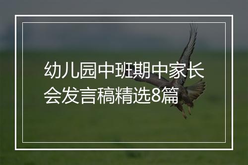 幼儿园中班期中家长会发言稿精选8篇