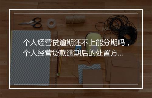 个人经营贷逾期还不上能分期吗，个人经营贷款逾期后的处置方法