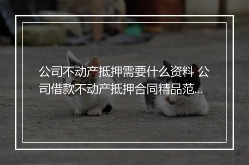 公司不动产抵押需要什么资料 公司借款不动产抵押合同精品范文10篇