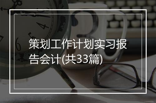 策划工作计划实习报告会计(共33篇)